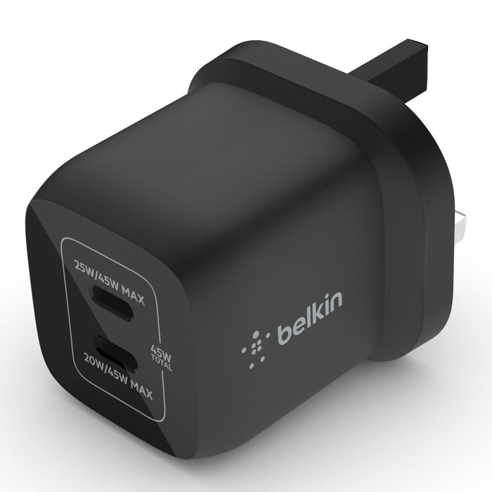 Belkin BoostCharge Pro Dual USB-C GaN Wall Charger with PPS 45W