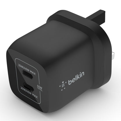 Belkin BoostCharge Pro Dual USB-C GaN Wall Charger with PPS 45W