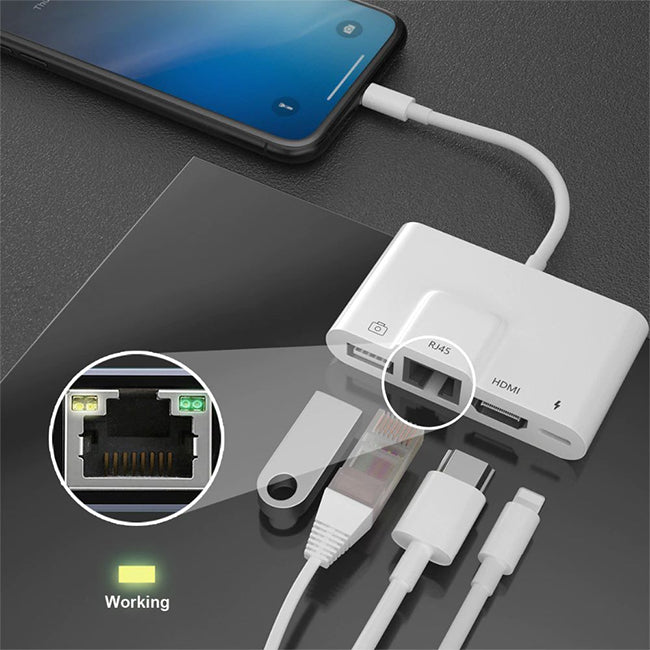 Coteetci Lightning Otg Hdmi 4 In 1