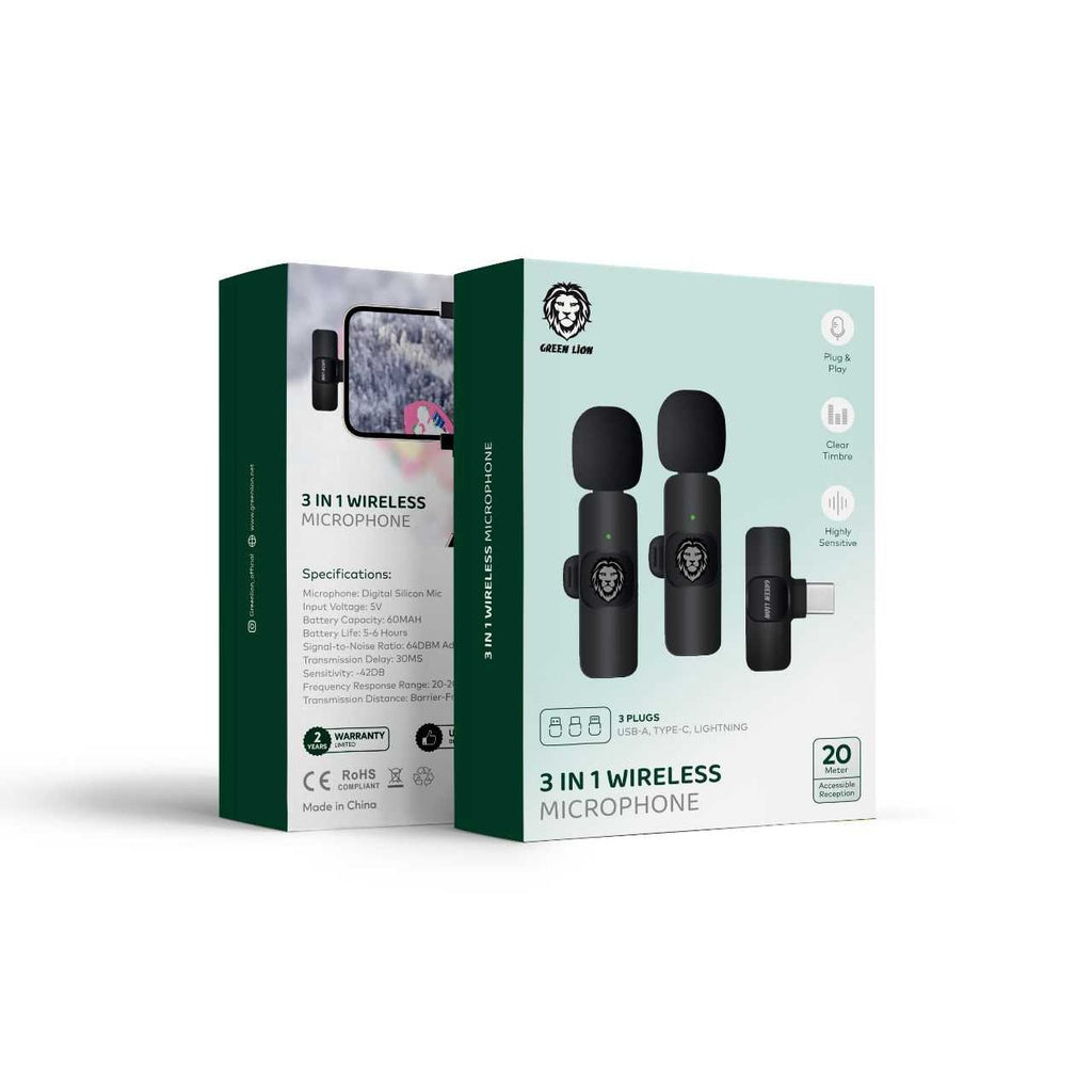 Green Lion 3 in 1 Wireless Microphone