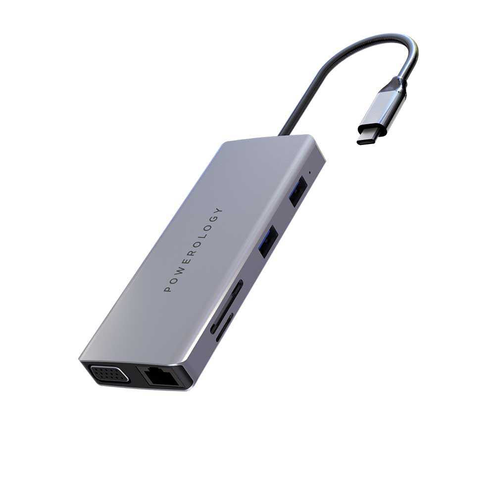 Powerology 11 in 1 USB-C VGA, Ethernet and HDMI Hub