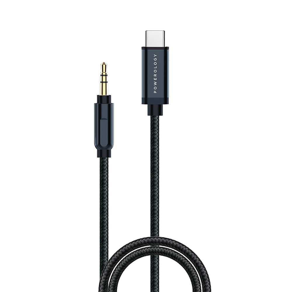 Powerology Aluminum Braided Usb-C to 3.5mm Aux Cable