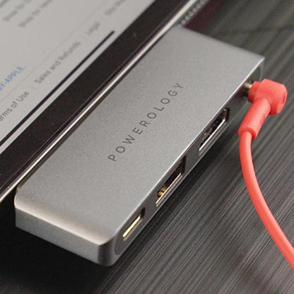 Powerology 4 in 1 USB-C Hub with HDMI, USB, and AUX Port