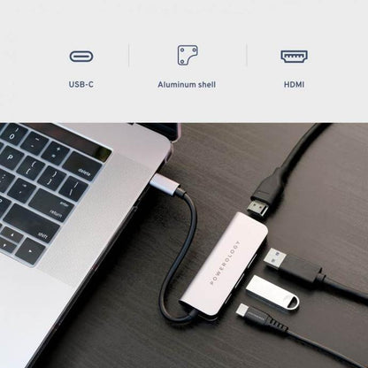 Powerology 4 in 1 USB-C Hub with HDMI and USB 3.0