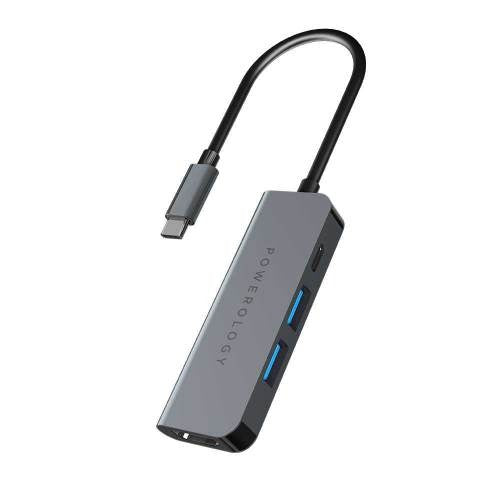 Powerology 4 in 1 USB-C Hub with HDMI and USB 3.0