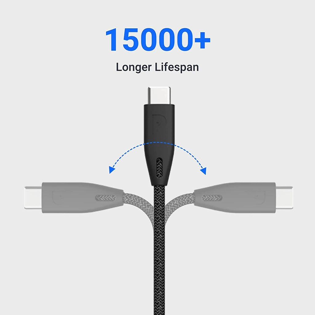 Powerology Braided USB-C to USB-C Cable - 2m / 6.6ft