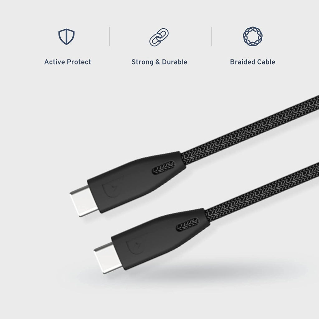 Powerology Braided USB-C to USB-C Cable - 2m / 6.6ft