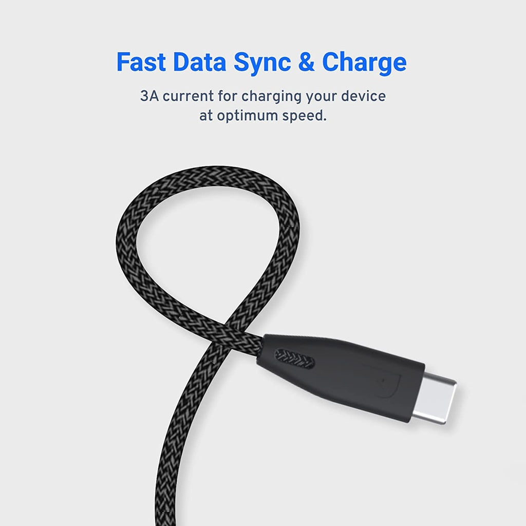 Powerology Braided USB-C to USB-C Cable - 2m / 6.6ft