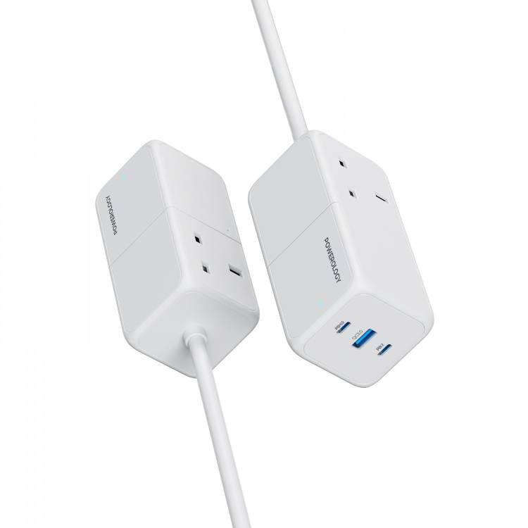 Powerology 65W USB Power Strip with Dual Power Sockets