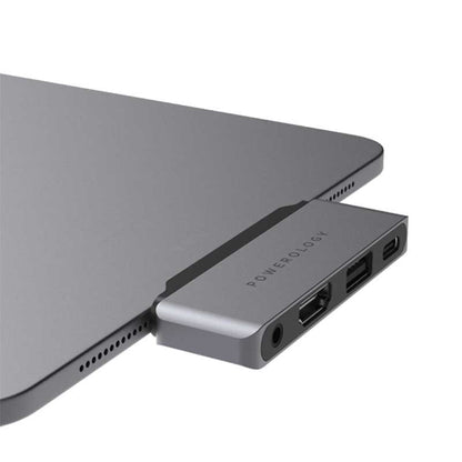 Powerology 4 in 1 USB-C Hub with HDMI, USB, and AUX Port